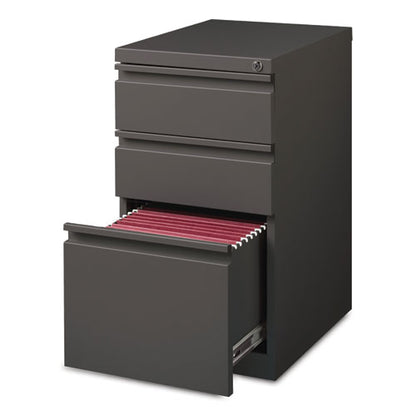 Full-width Pull 20 Deep Mobile Pedestal File, 3-drawer: Box/box/file, Letter, Medium Tone, 15x19.88x27.75