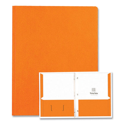 Pocket Folder With 3 Fasteners, 0.5" Capacity, 11 X 8.5, Orange, 25/box, 10 Boxes/carton