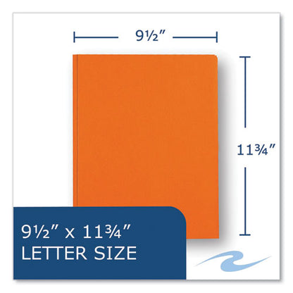 Pocket Folder With 3 Fasteners, 0.5" Capacity, 11 X 8.5, Orange, 25/box, 10 Boxes/carton