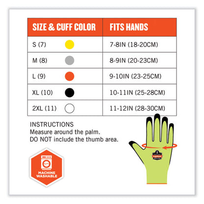 Proflex 7021-case Hi-vis Nitrile Coated Cr Gloves, Lime, 2x-large, 144 Pairs/carton