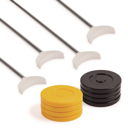 Blacktop Shuffleboard Set, (2) Two-piece 51" Cues/(8) Discs/sidewalk Chalk