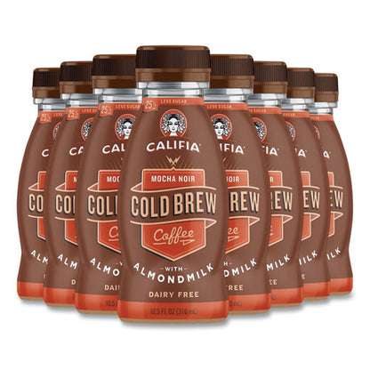 Cold Brew Coffee With Almond Milk, 10.5 Oz Bottle, Mocha Noir, 8/pack