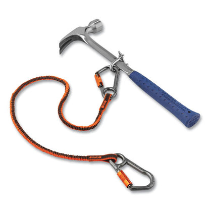 Squids 3118f(x) Tool Lanyards With Locking Aluminum Carabiners, 15 Lb Working Capacity, 38" To 48" Long, Orange/gray