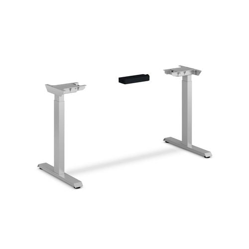 Coordinate Height Adjustable Desk Bundle 2-stage, 70" X 22" X 27.75" To 47", Silver Mesh\silver