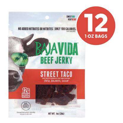 Beef Jerky Street Taco Snack Pack, Street Taco, 1 Oz Packet, 12/carton