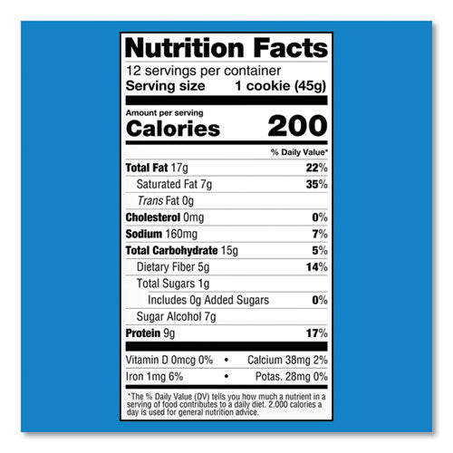 Keto Chocolate Chip Cookie, Chocolate Chip, 1.6 Oz Packet, 12/pack