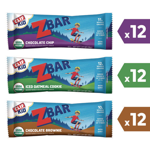 Kid Organic Zbar Granola Bars Variety Pack, Assorted Flavors, 1.27 Oz Bar, 36/carton