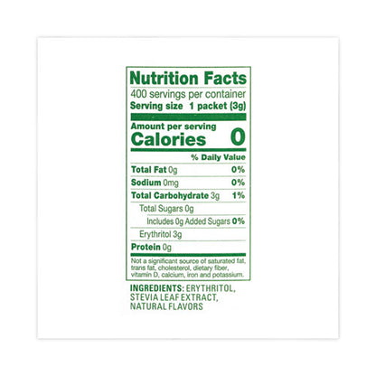 Natural Sugar Substitute, 1 G Packet, 400/carton