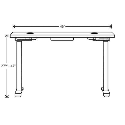 Coordinate Height Adjustable Desk Bundle 2-stage, 46" X 22" X 27.75" To 47", Florence Walnut\black