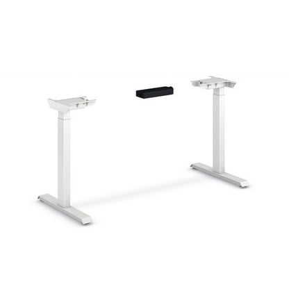 Coordinate Height Adjustable Desk Bundle 2-stage, 70" X 22" X 27.75" To 47", Silver Mesh/designer White