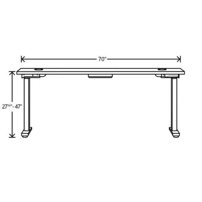 Coordinate Height Adjustable Desk Bundle 2-stage, 70" X 22" X 27.75" To 47", Silver Mesh/designer White