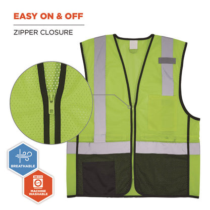 Glowear 8210z Hi-vis Class 2 Mesh Vest, 2x-large To 3x-large, Lime