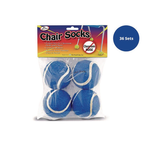 Chair Sox, 2.5", Blue Felt/rubber, 4/pack, 36 Packs/carton