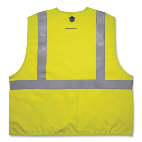 Glowear 8261frhl Class 2 Dual Compliant Fr Hook And Loop Safety Vest, 2x-large/3x-large, Lime