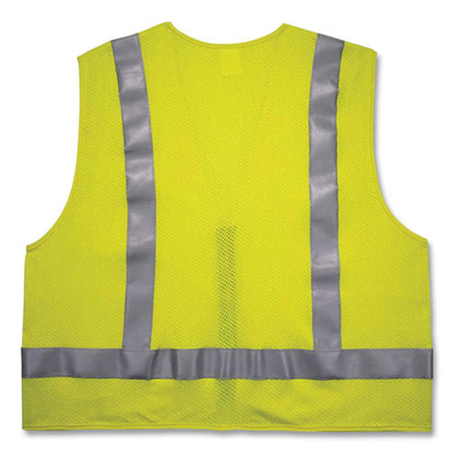 Glowear 8262frz Class 2 Fr Surveyor Zipper Vest, Tencel/modacrylic/para-aramid/kevlar, Small/medium, Lime