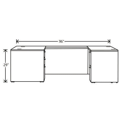 Mod U-station Bundle, 66" X 96" X 29", Java Oak