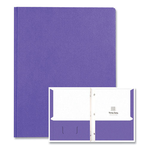 Pocket Folder With 3 Fasteners, 0.5" Capacity, 11 X 8.5, Purple, 25/box, 10 Boxes/carton