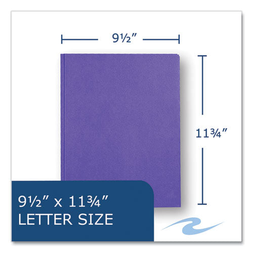 Pocket Folder With 3 Fasteners, 0.5" Capacity, 11 X 8.5, Purple, 25/box, 10 Boxes/carton