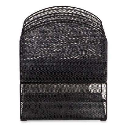 Onyx Mesh Desk Organizer, Two Horizontal And Six Upright Sections, Letter Size Files, 13.25 X 11.32 X 13.32, Black