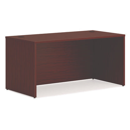 Mod L-station Double Pedestal Desk Bundle, 60" X 72" X 29", Traditional Mahogany