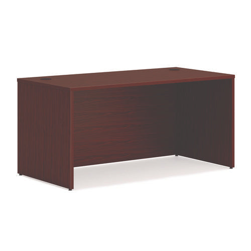 Mod L-station Single Pedestal Desk Bundle, 60" X 72" X 29", Mahogany