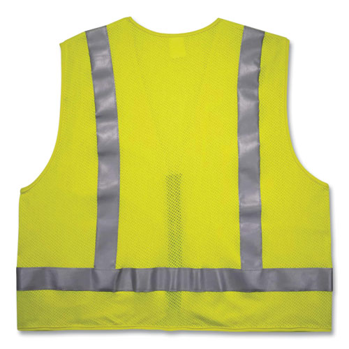 Glowear 8262frz Class 2 Fr Surveyor Zipper Vest, Tencel/modacrylic/para-aramid/kevlar, Large/x-large, Lime