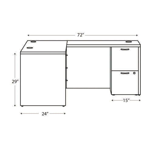 Mod L-station Double Pedestal Desk Bundle, 60" X 72" X 29", Java Oak