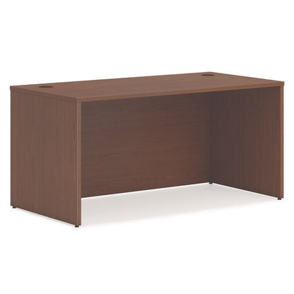 Mod L-station Single Pedestal Desk Bundle, 60" X 72" X 29", Sepia Walnut