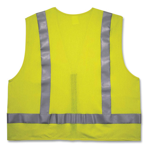 Glowear 8262frz Class 2 Fr Surveyor Zip Vest, Tencel/modacrylic/para-aramid/kevlar, 2x-large/3x-large, Lime