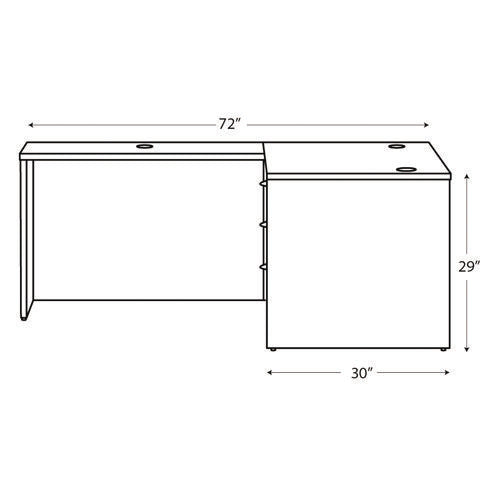 Mod L-station Single Pedestal Desk Bundle, 60" X 72" X 29", Java Oak