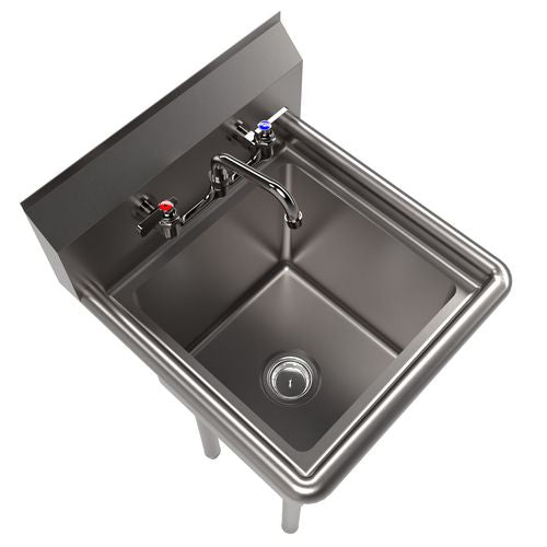 Stainless Steel Sink And Faucet Bundle, Sink/faucet/faucet Mounting Kit/drain, 15" L X 15" W X 14" D