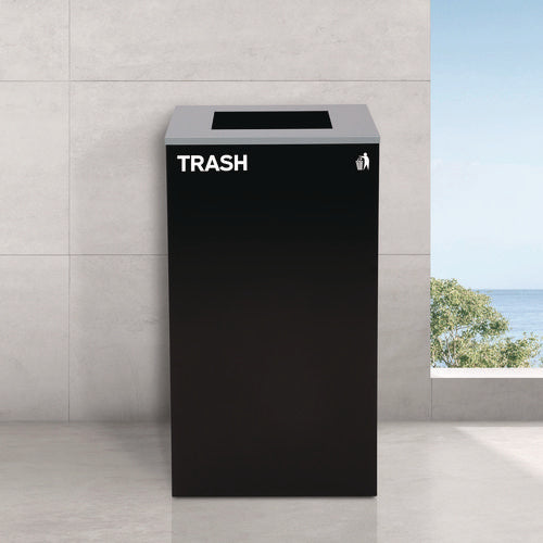 29 Gallon Trash/recycling Cans, Steel, Blue Recycling Can, Green Compost Can, Black Trash Can With Square Lids