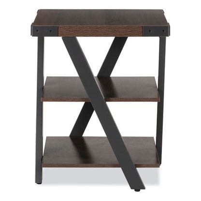 End Table, Square, 20 X 20 X 25, Southern Tobacco Top, Black Base