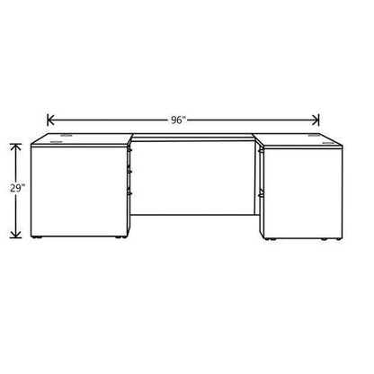 Mod U-station Bundle, 66" X 96" X 29", Sepia Walnut