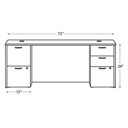 Mod Double Pedestal Desk Bundle, 72" X 30" X 29", Slate Teak