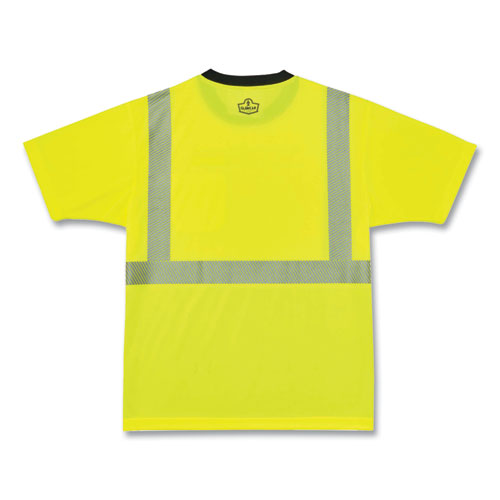 Glowear 8280bk Class 2 Performance T-shirt With Black Bottom, Polyester, Small, Lime