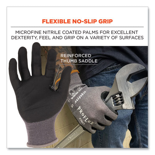 Proflex 7043 Ansi A4 Nitrile Coated Cr Gloves, Gray, Medium, 1 Pair