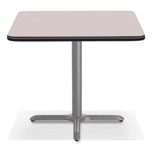 Cafe Table, 36w X 36d X 30h, Square Top/x-base, Gray Nebula Top, Gray Base