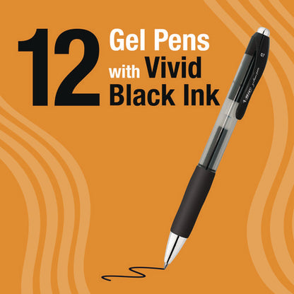 Gelocity Pro Gel Pens, Retractable, Medium 0.7 Mm, Black Ink, Black/clear Barrel, 12/pack