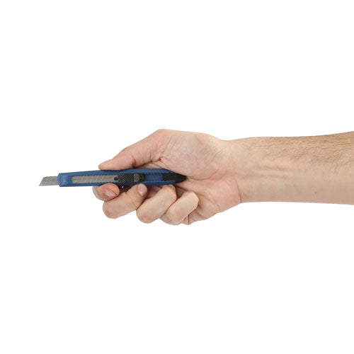 Snap-off Utility Knife, 9 Mm Blade, 5" Plastic Handle, Blue