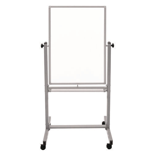 Mobile Magnetic Whiteboard, 27" X 59", White Surface, Satin Aluminum Frame