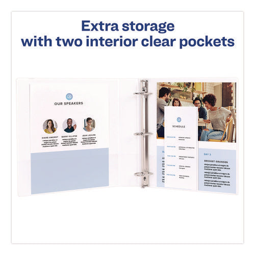 Durable View Binder With Durahinge And Slant Rings, 3 Rings, 0.5" Capacity, 11 X 8.5, White, 12/carton