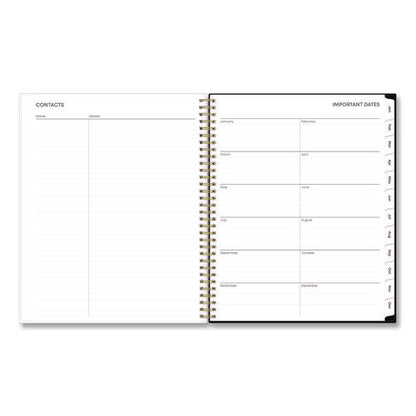 Baccara Dark Create-your-own Cover Weekly/monthly Planner, Floral, 11 X 8.5, Gray/white/gold Cover, 12-month (jan-dec): 2025