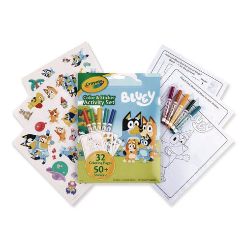 Bluey Color And Sticker Activity Set, (32) Coloring Sheets, (51) Stickers, (5) Pip-squeaks Markers