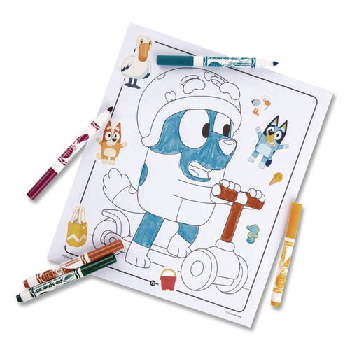 Bluey Color And Sticker Activity Set, (32) Coloring Sheets, (51) Stickers, (5) Pip-squeaks Markers