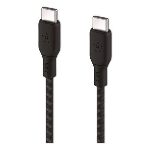 Boost Charge Braided Usb-c To Usb-c Cable, 100 W Power Delivery, 6.6 Ft, Black