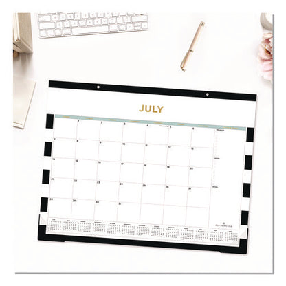 Day Designer Rugby Stripe Academic Year Desk Pad Calendar, 22 X 17, White/black Sheets, 12-month (july To June): 2024 To 2025