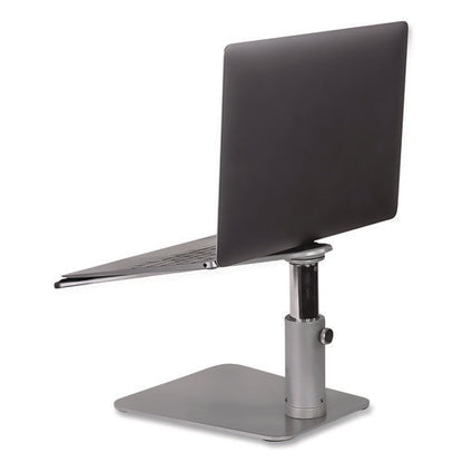 Adjustable Height Laptop Riser, 10" X 10.5" Platform, Silver/black, Supports Up To 33 Lbs