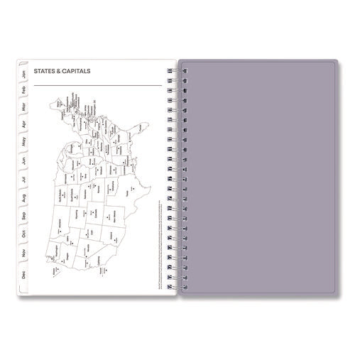 Rue Du Flore Weekly/monthly Planner, Floral Artwork, 8 X 5, Jade/lavender Cover, 12-month (jan To Dec): 2025