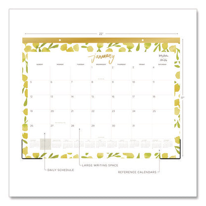 Kelly Ventura Mimosa Desk Pad Calendar, Lemons Artwork, 22 X 17, White/yellow/green Sheets, 12-month (jan To Dec): 2025